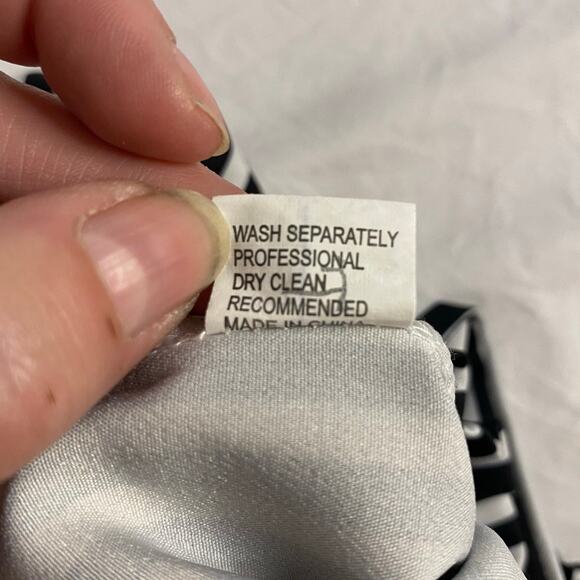 Chic Striped Paperbag Waist Bow Pants Black White Kids Size 6 - Picture 5 of 6